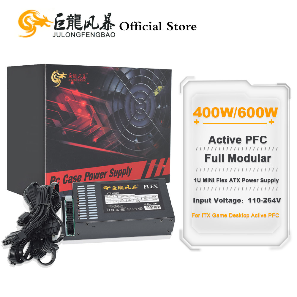 Flex Atx Power Supply 600W 1U - JULONGFENGBAO Полностью модульный 110-264 В ATX